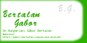 bertalan gabor business card