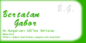 bertalan gabor business card